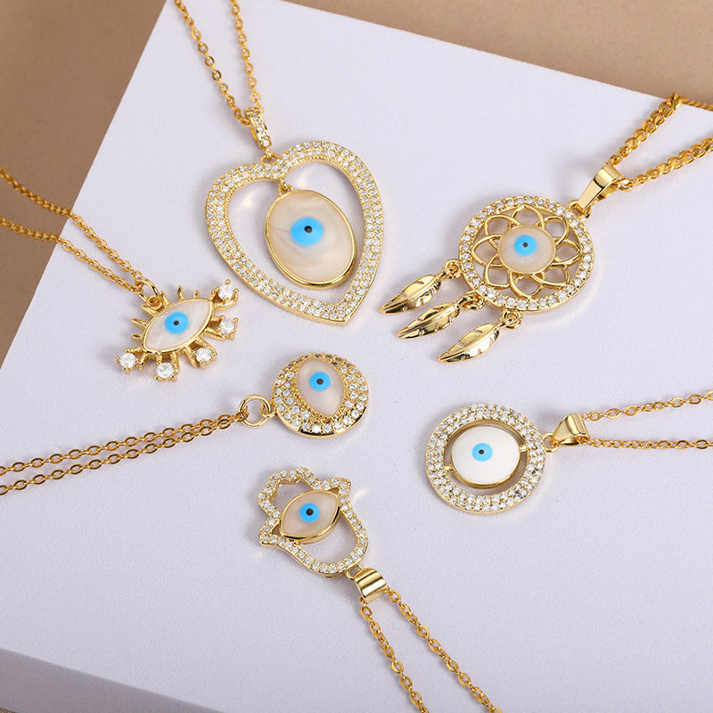 Thumbnail: LRJ NECKLACE | Andira | STAINLESS STEEL | GOLD Color Turkish Eye