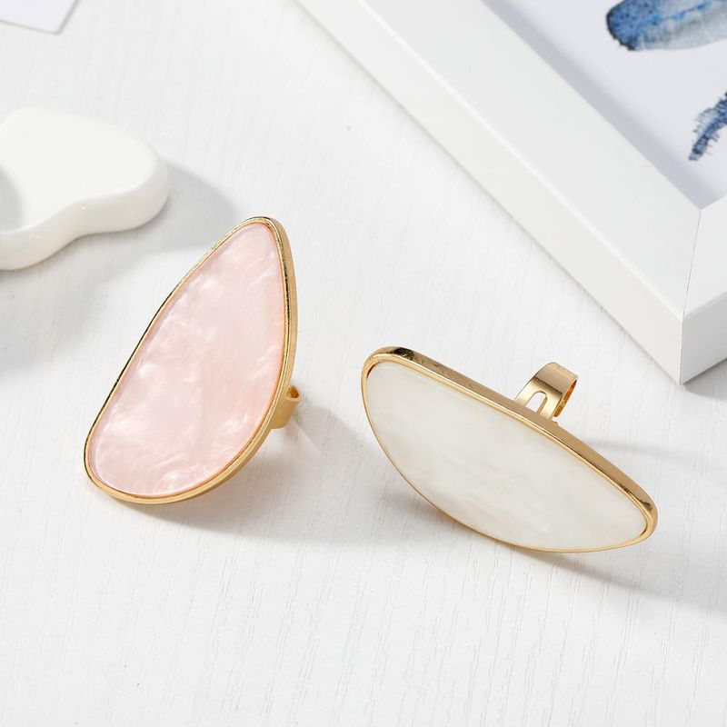 Thumbnail: LRJ RING | Zara | Soft PINK Flat Resin Stone Adjustable Gold Color