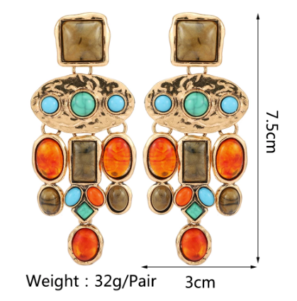 Thumbnail: LRJ EARRINGS | Sandra | Long Drop Dangle Vintage Inspired