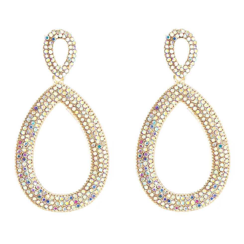 Thumbnail: LRJ EARRINGS | Jade | GOLD PLATED | HOLOGRAPHIC Color Water Drop