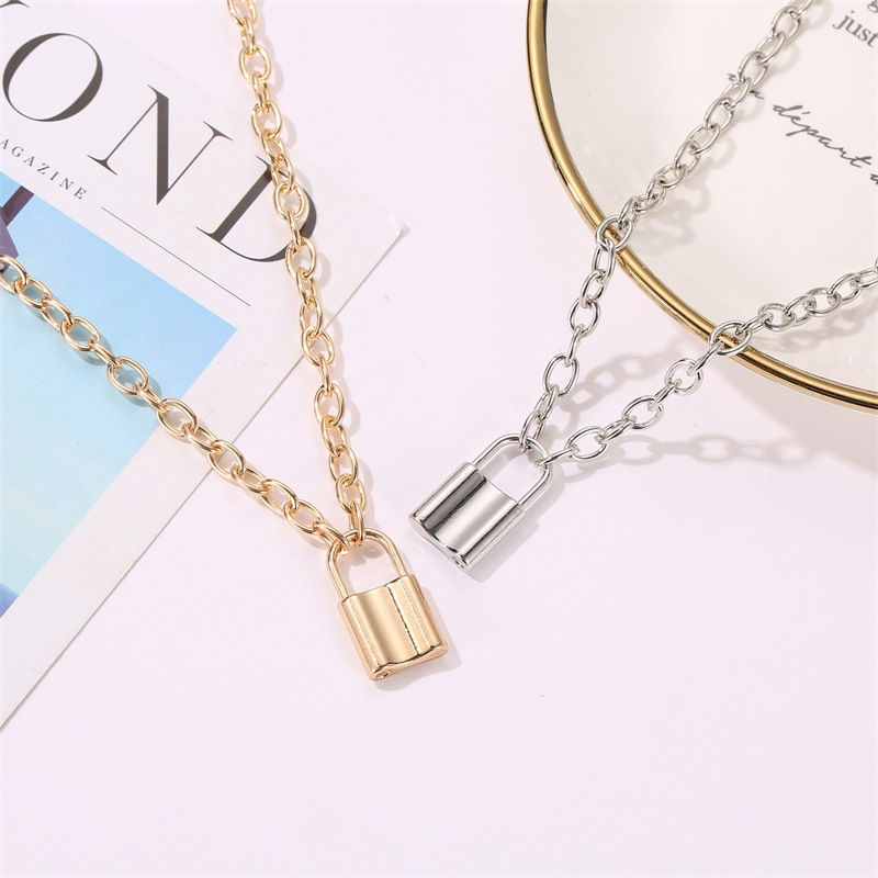 Thumbnail: LRJ NECKLACE | Gia | GOLD Color Bulk Chain Lock Pendant