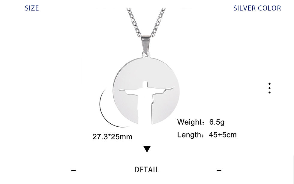 Thumbnail: LRJ NECKLACE | Christo Redentor  | STAINLESS STEEL Laser Cut