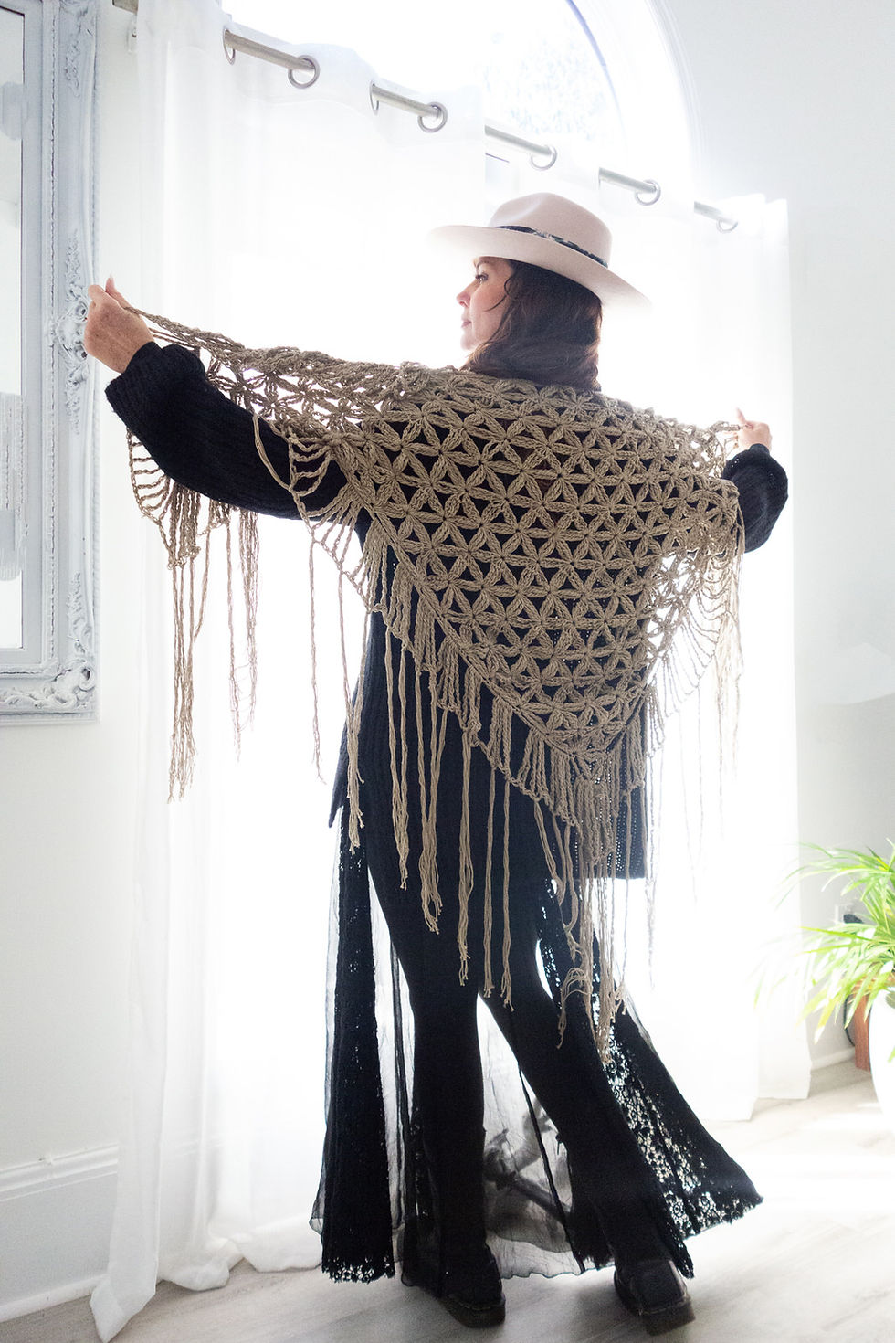 Thumbnail: COTTON "JESSICA SHAWL"  Pure Beige