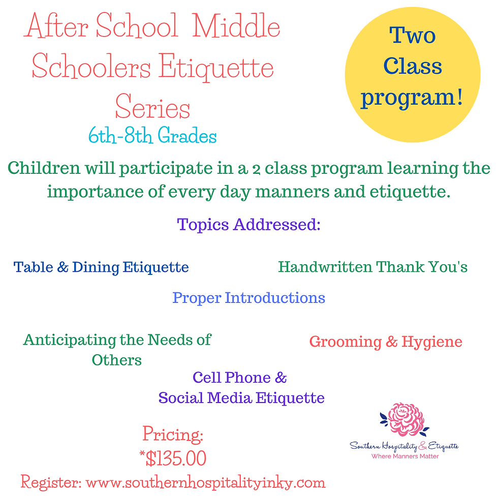 Seton After School Etiquette Series