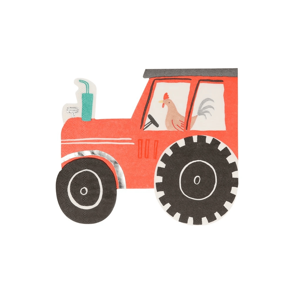 On the farm tractor napkins