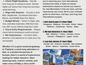 SHORT-MID-LONG HAUL ESCAPE TO EXPLORE