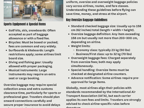 KNOW OVERSIZE & SPECIAL BAGGAGE GUIDELINES
