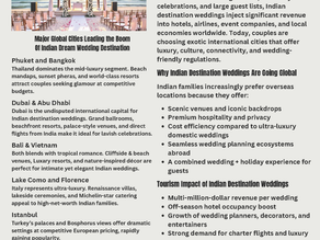 INDIAN WEDDINGS DRIVING GLOBAL LUXURY TOURISM