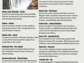 ICONIC WATERFALLS OF THE WORLD AS TOURIST PLACE