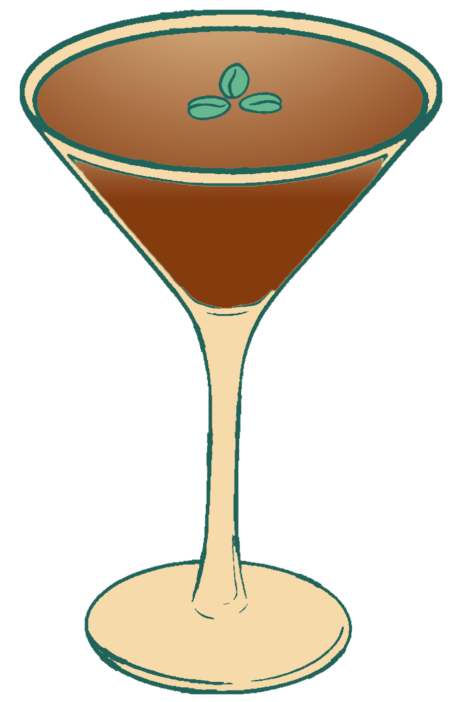 Espresso martini cocktail illustration for espresso martini recipe