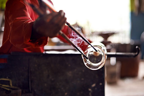 Glass Blower Shaping Glass
