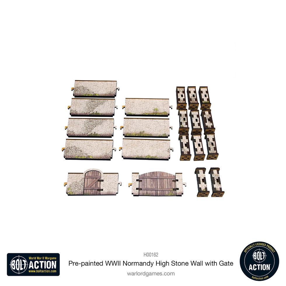 Thumbnail: Bolt Action: Pre-Painted WWII Normandy High Stone Wall With Gate
