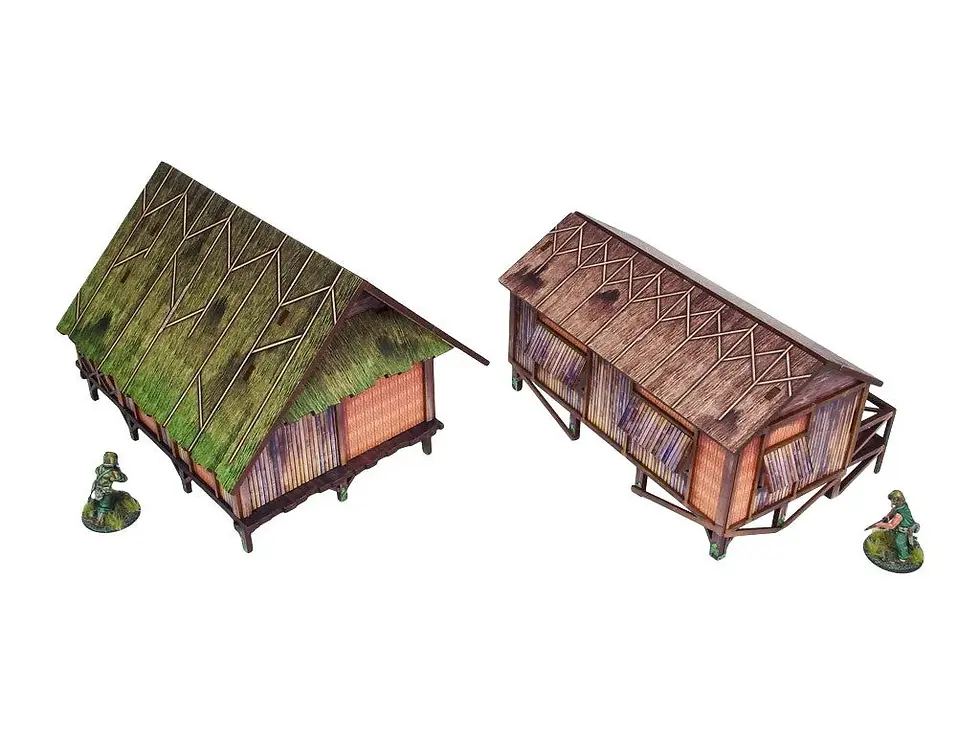 Thumbnail: Pre-Painted WW2 Pacific Jungle Huts (2)