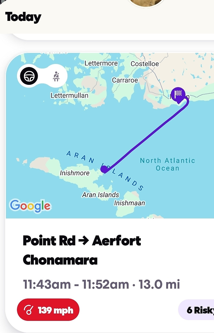 8 Minute flight from Aran Islands to Co Galway