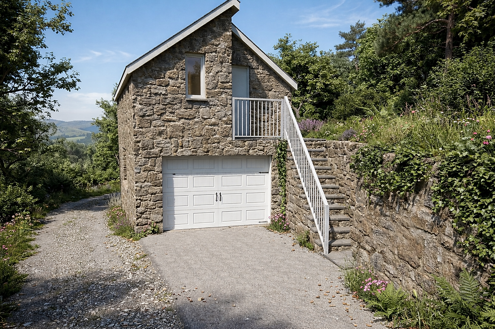 New Garage Annex Space - Front Elevation