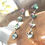 Thumbnail: Diamond shape Abalone paua shell drop earrings