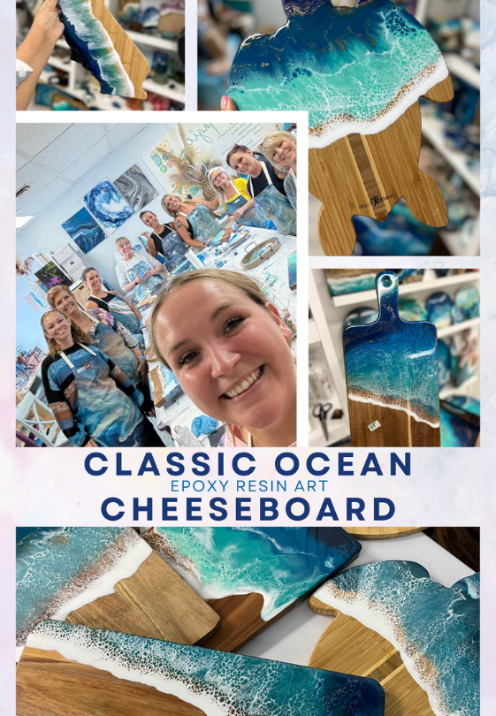 Epoxy Resin Art: Ocean Cheese Board - Classic | Oceanside JB