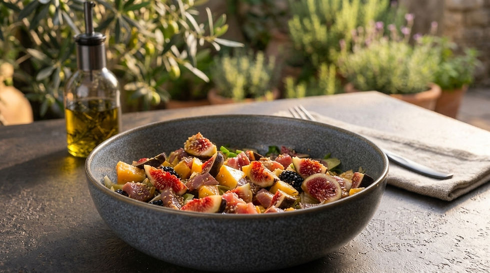 Insalata con fichi, melone e tonno rosso