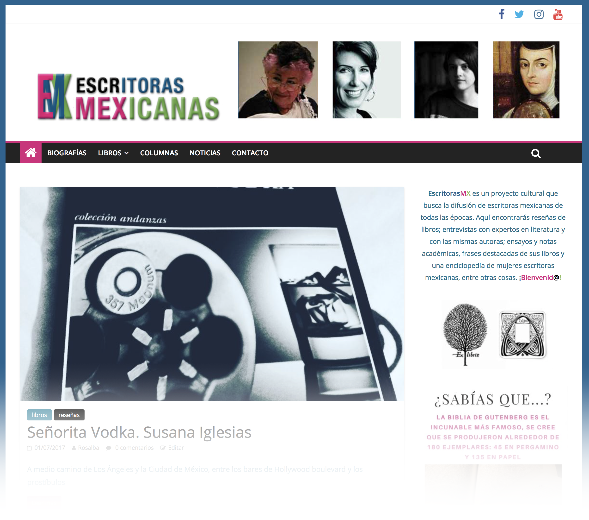Sitio web: Escritoras Mexicanas