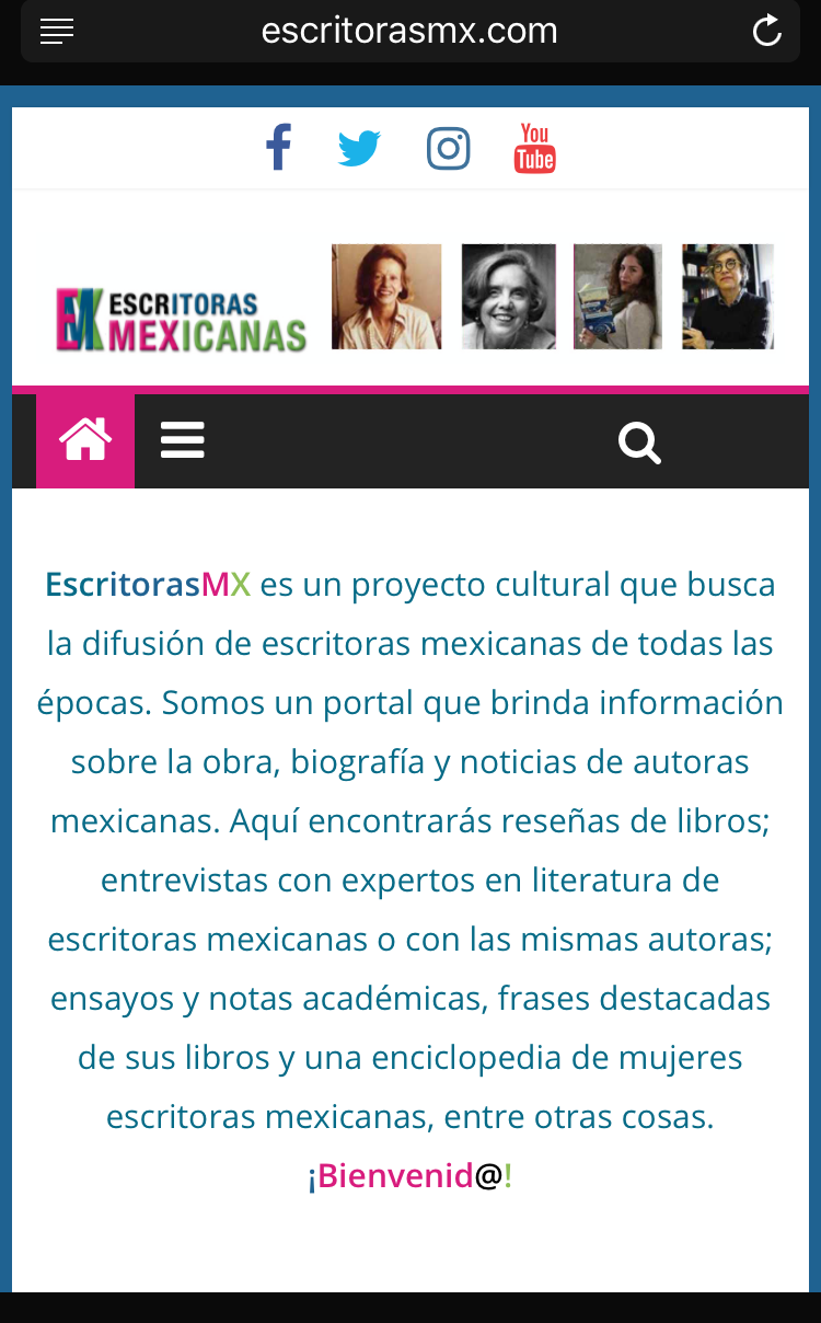 Sitio web: Escritoras Mexicanas