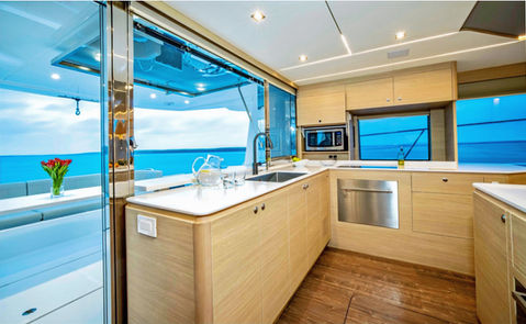 Where the Chef creates her masterpieces aboard the Tiamo - Crewed Luxury