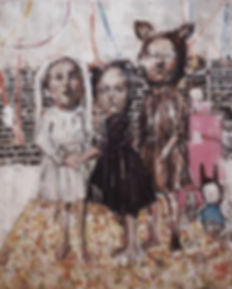 이학, 망명자들.3(exiles3), Mixed media on Canv