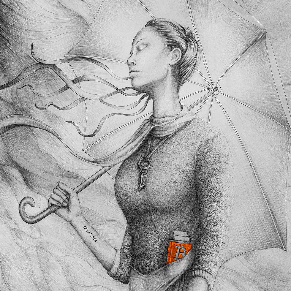 Thumbnail: Madame Satoshi - Bitcoin Art - Pen Drawing - Framed Artwork - The Great Print - Best Bitcoin Art