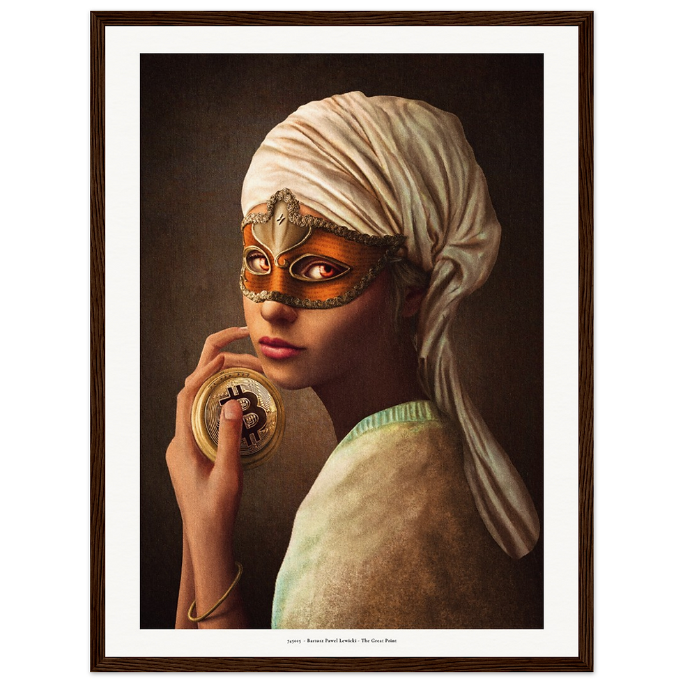 Thumbnail: Matte Paper Poster - Framed - Girl with a Bitcoin