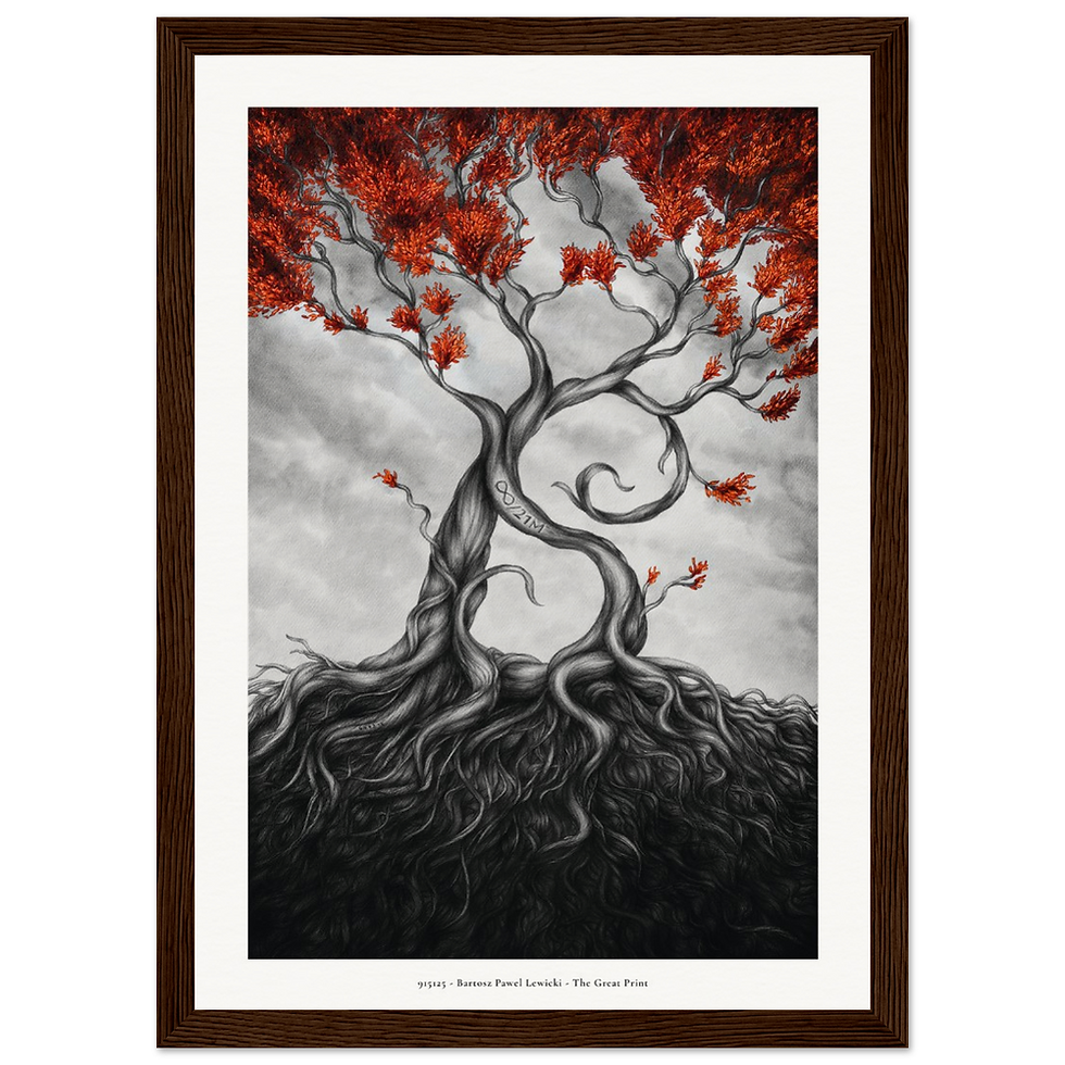 Thumbnail: Matte Paper Poster - Framed - The Great Tree - Bitcoin Art