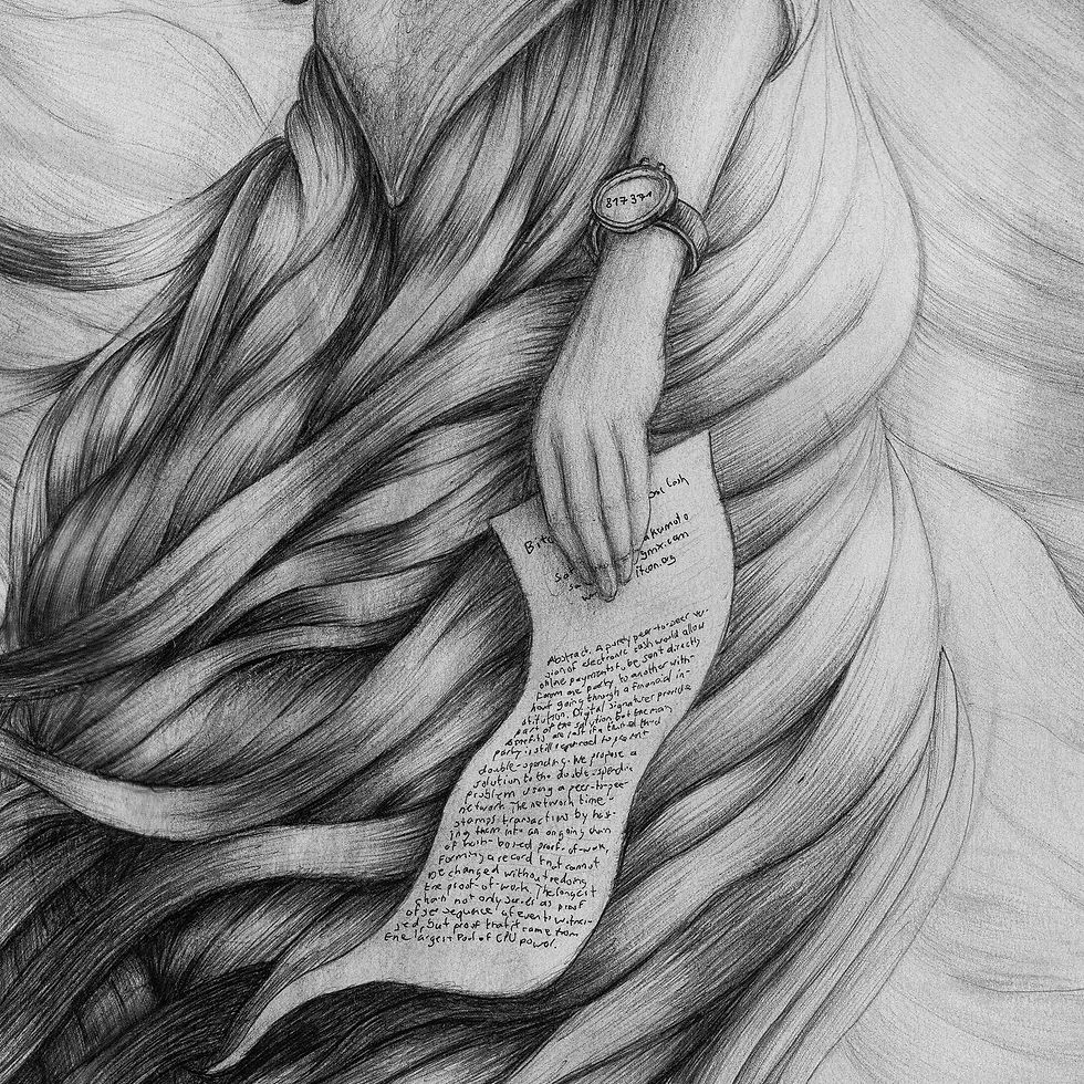 Thumbnail: Madame Satoshi - Bitcoin Art - Pen Drawing - Framed Artwork - The Great Print - Best Bitcoin Art