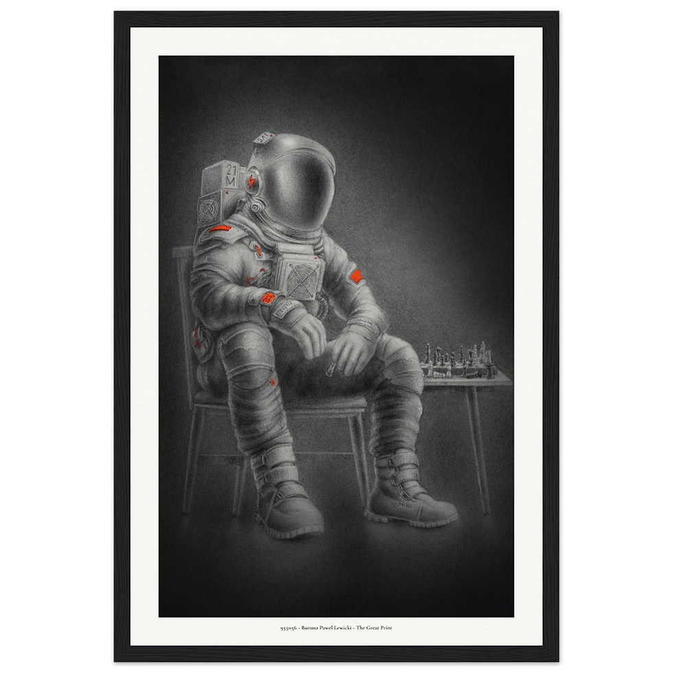 Thumbnail: Matte Paper Poster - Framed - Checkmate - Bitcoin Art
