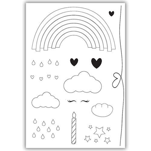 Pure and Simple Love A Rainbow Stamp Set