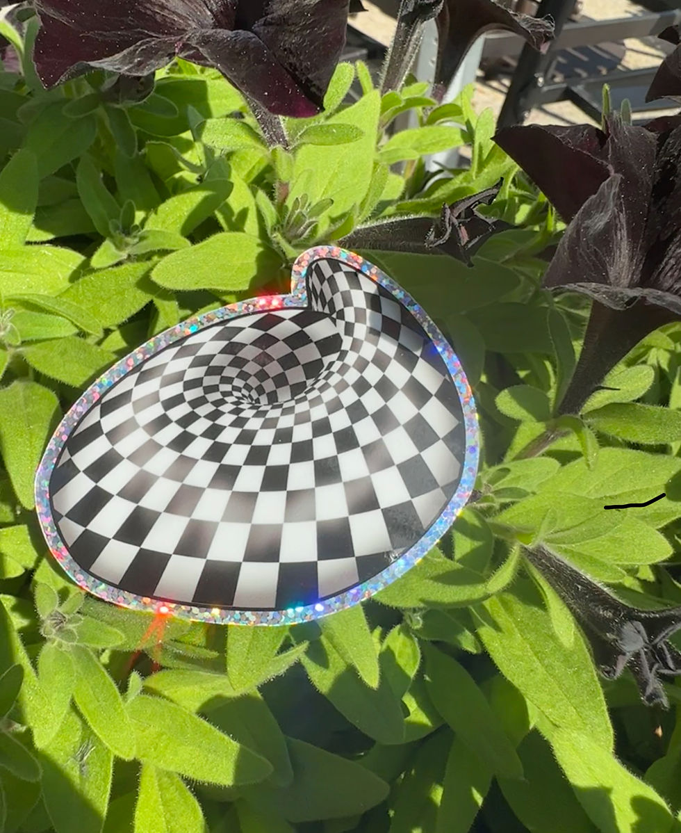 Checkerboard Glitter Sticker