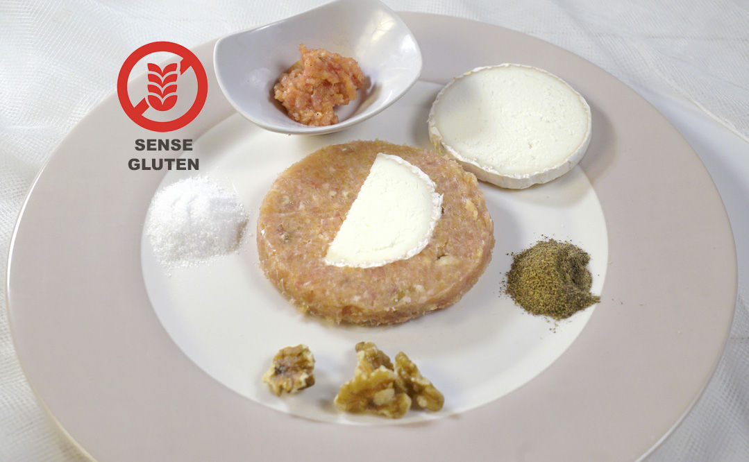 Hamburguesa rulo de cabra i nous