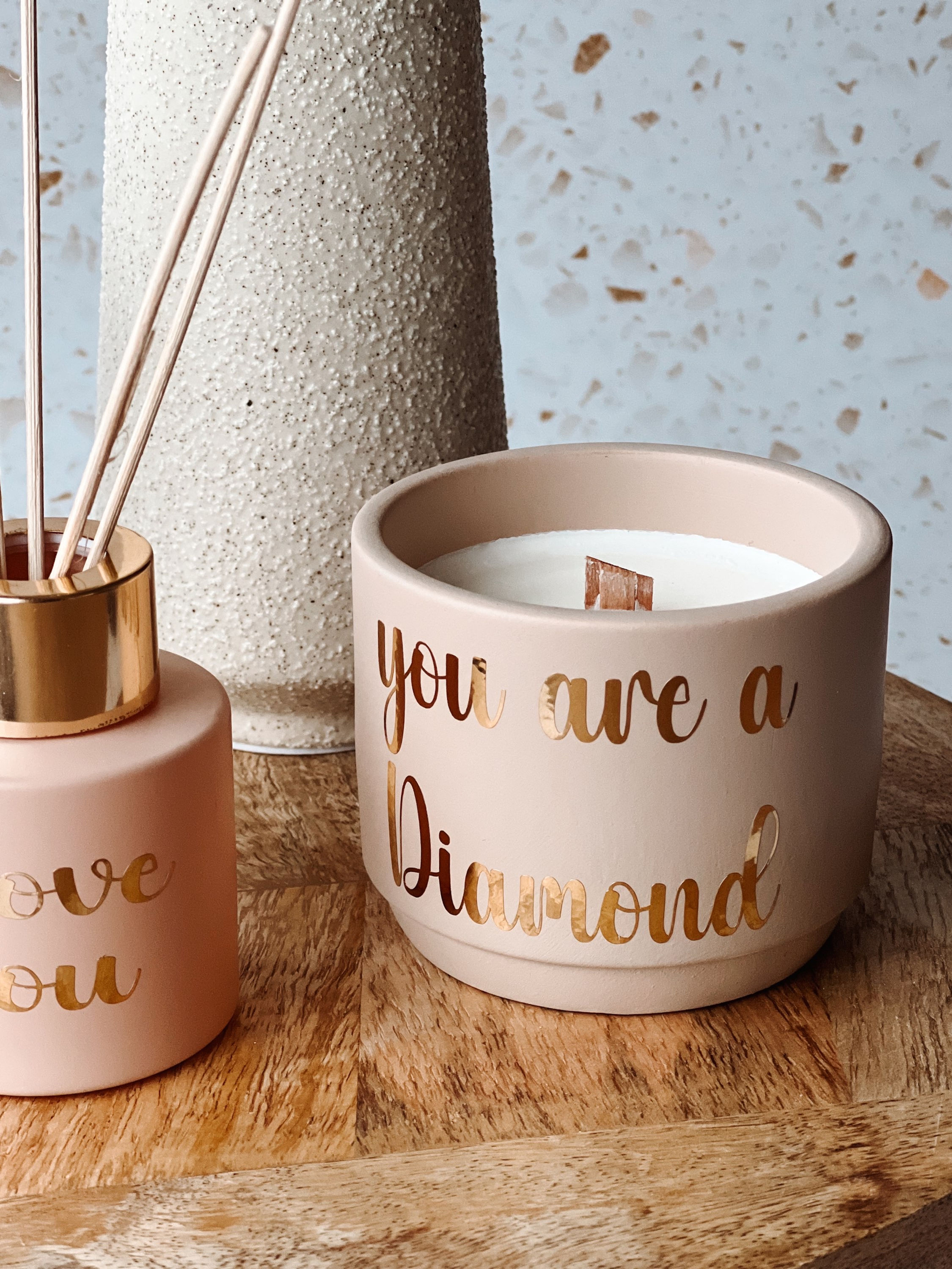 Gepersonaliseerde kaars roze