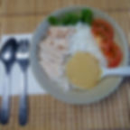 Riz avec escalope de poulet sauce aigre douce