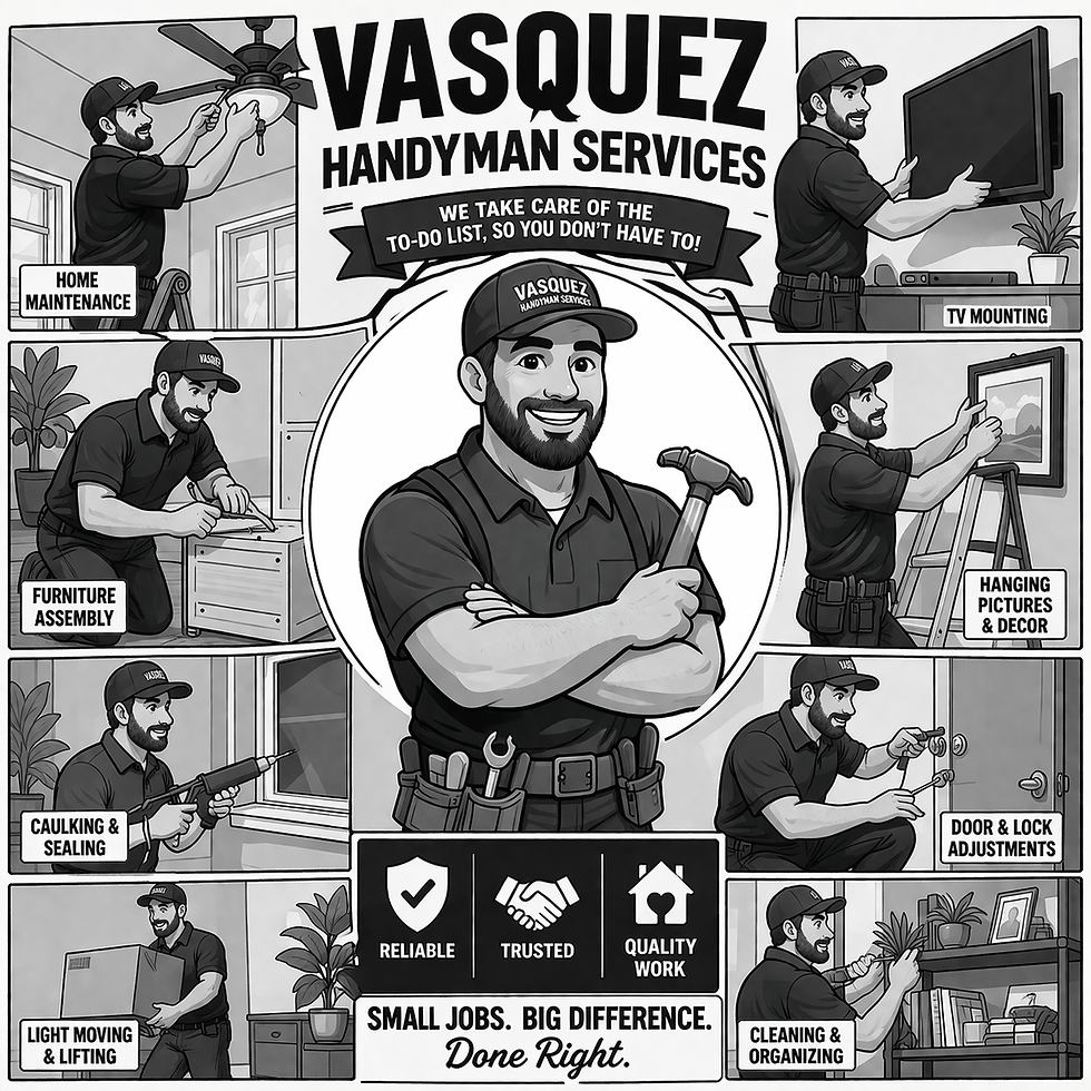 We cover everyday basic handyman needs. Whether it be movings things around or hanging fixtures in your home we are here to assist.