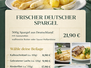 Spargel im Restaurant Klosterschatz Uetersen