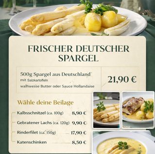 Spargel im Restaurant Klosterschatz Uetersen