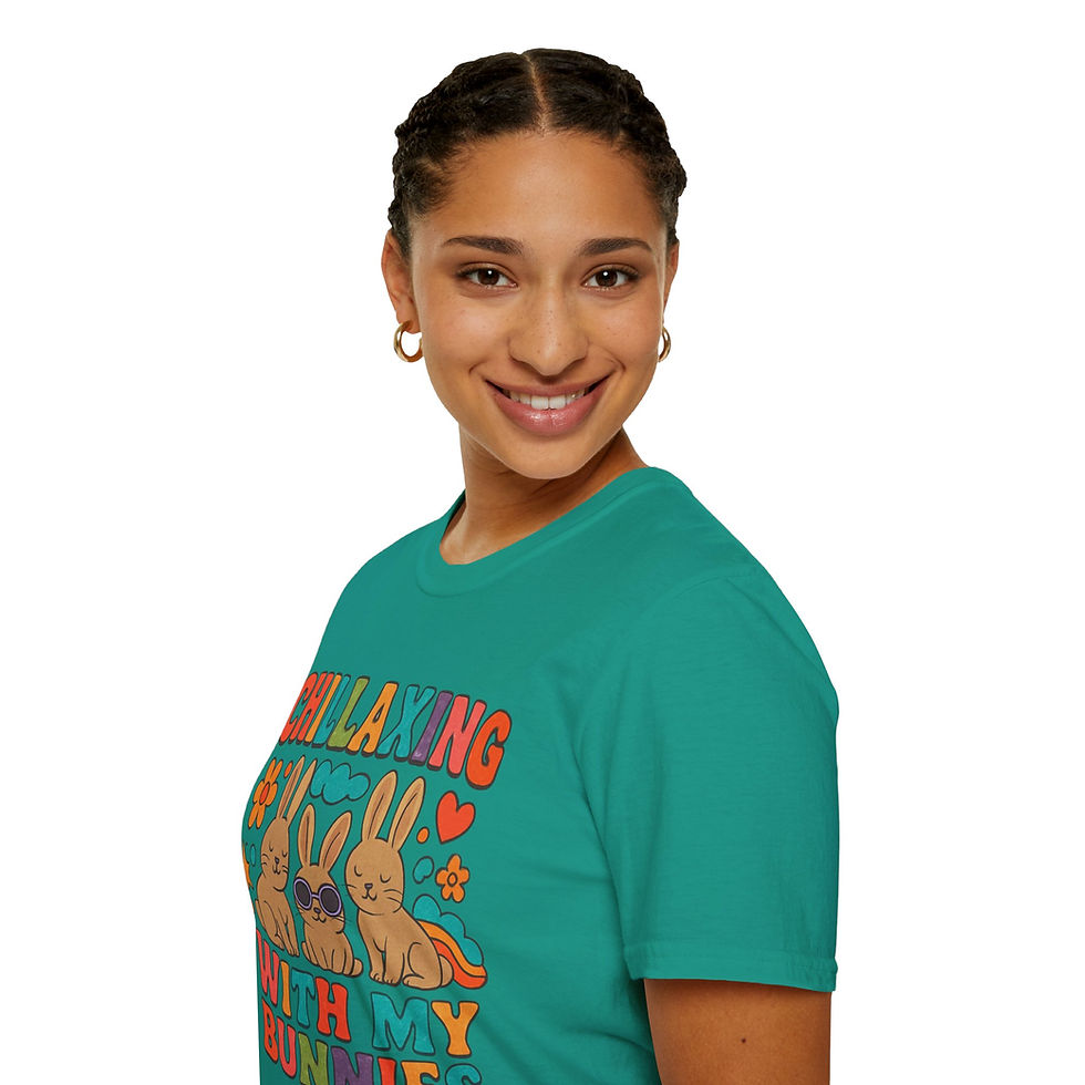 Thumbnail: T-Shirt — "Chillaxing With My Bunnies" Cute Retro Bunny Graphic Tee