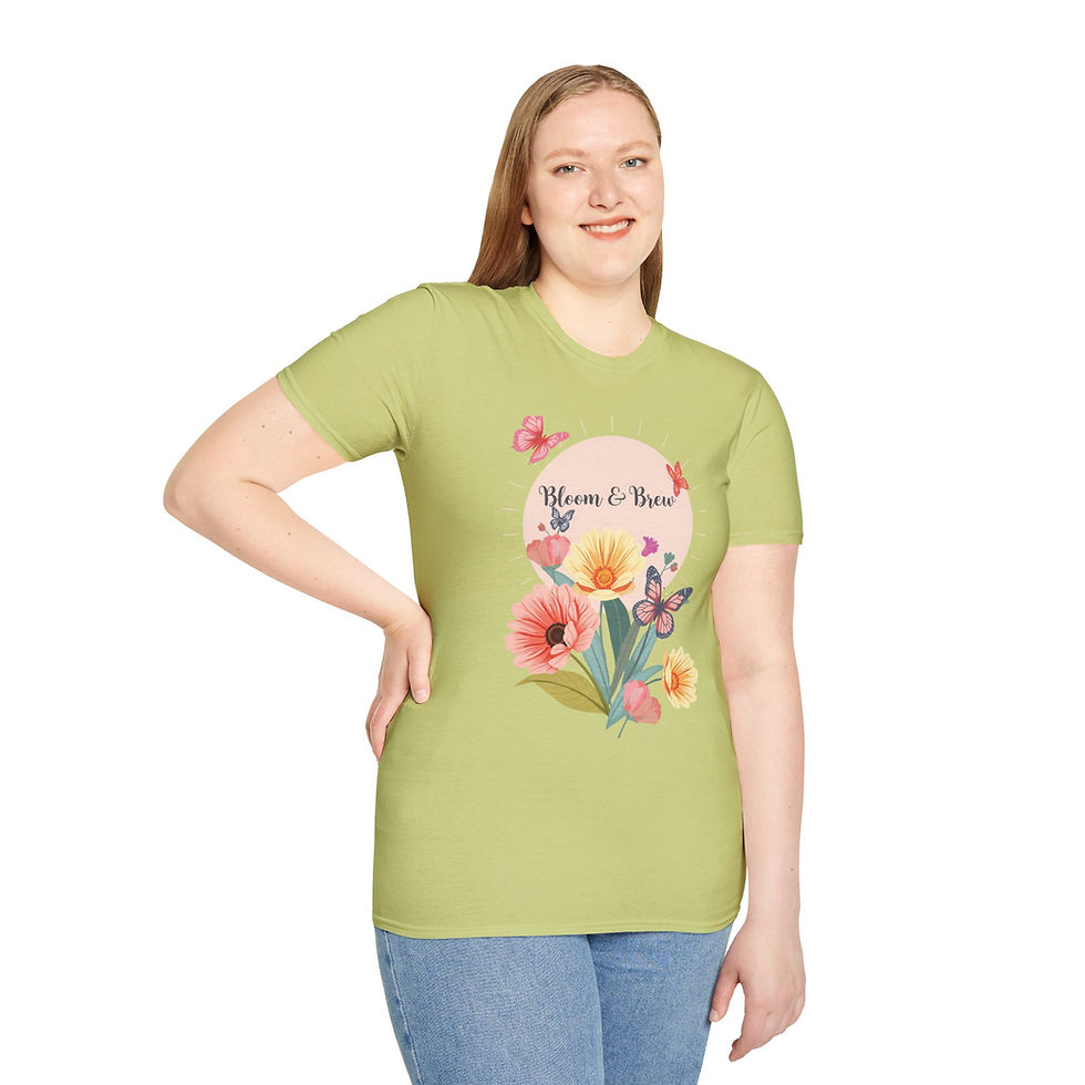 Thumbnail: Bloom & Brave Floral T-Shirt — Inspirational Butterfly Garden Tee