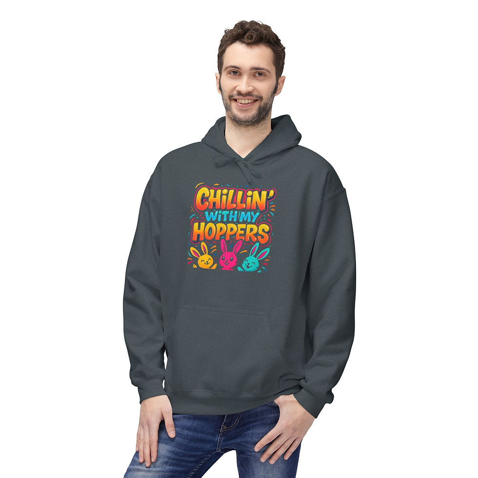 Thumbnail: Chillin' with My Hoppers Hoodie — Cute Easter Bunny Graphic Pullover
