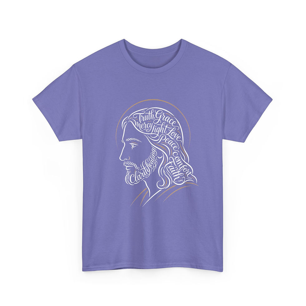 Thumbnail: Jesus Profile Graphic Tee — "Faith, Grace, Mercy" Christian T-Shirt