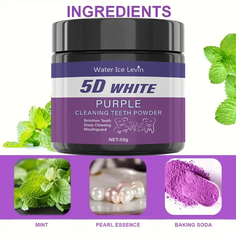Thumbnail: Purple Tooth Cleaning Powder - Sulfate-Free, Deep Cleaning and Polishing,