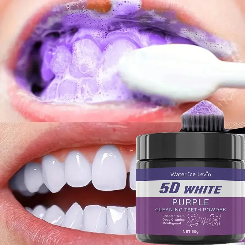 Purple Tooth Cleaning Powder - Sulfate-Free, Deep Cleaning and Polishing,