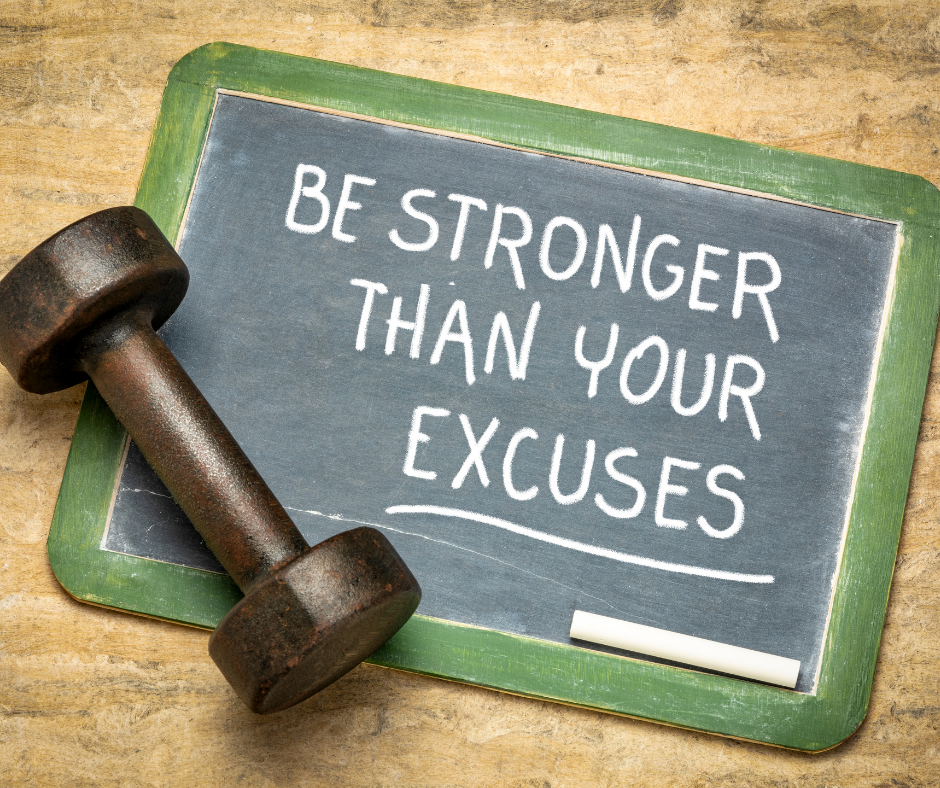 A quote that says be stronger than your excuses.