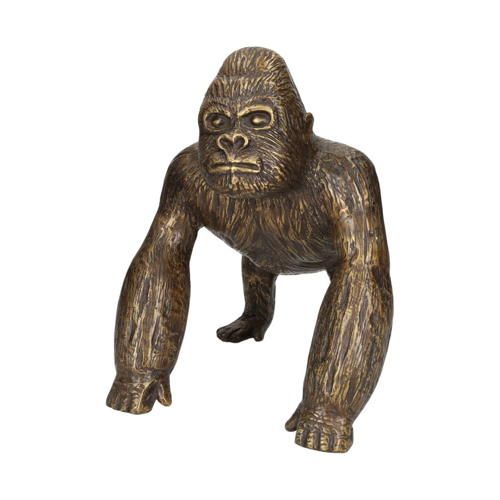 Bronze gorilla statue - contemporary art - modern art
