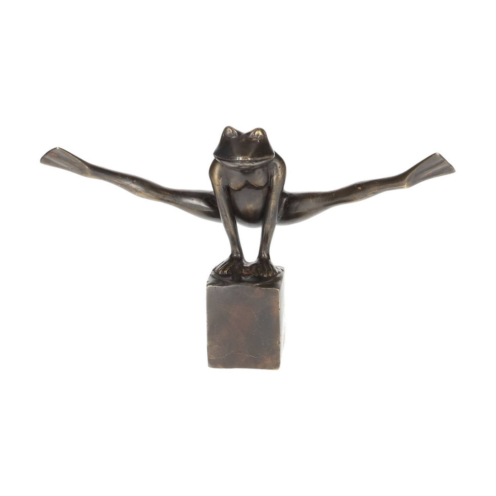 bronze frog statue - contemporary art