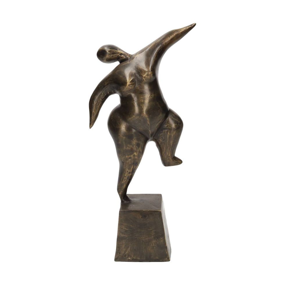 bronze statue of a dancer - abstract art - durable art for indoor and outdoor