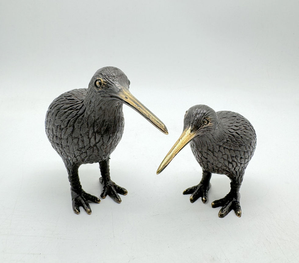 Two bronze birds - modern art - contemporary style - Christmas